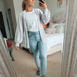 Nordstrom Signature 100% Cashmere Balloon Sleeve Cardigan